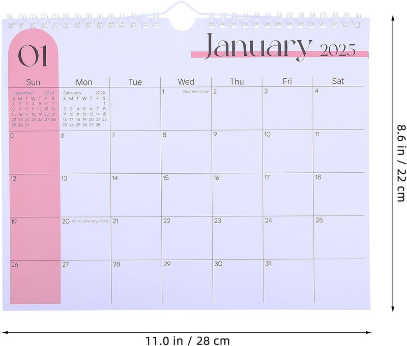 2025 Macaron Color Wall Calendar 12-month English Hanging Calendar with Twin Wire Binding and Hook Large Monthly Planner for Home and Office Use - Image 2