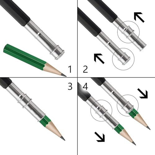KRAFTMASTERS®Adjustable Pencil Extender Holder School Office Sketch Art Writing Tools Delicate Dual Head For Kids Writing Gift (1) - Image 4