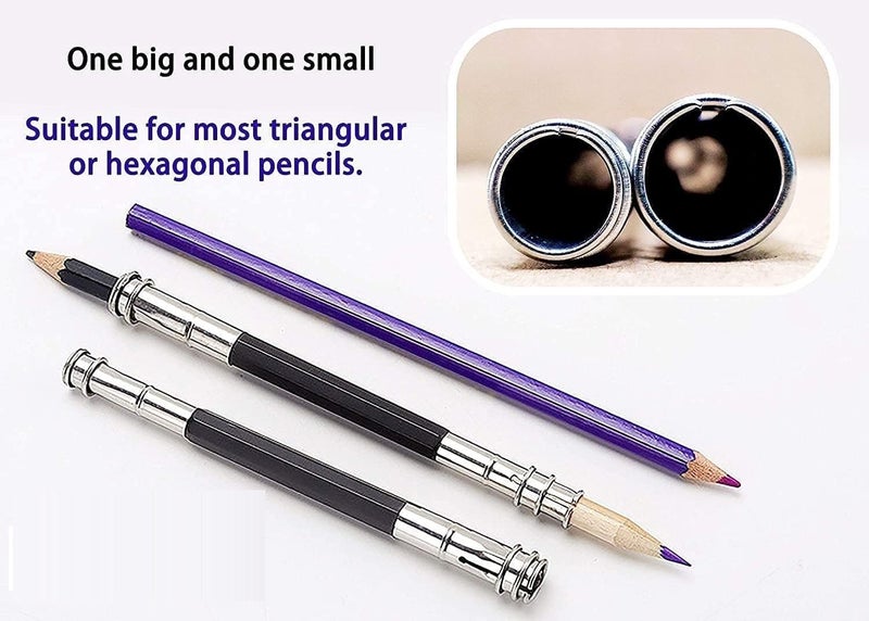 KRAFTMASTERS®Adjustable Pencil Extender Holder School Office Sketch Art Writing Tools Delicate Dual Head For Kids Writing Gift (1) - Image 5