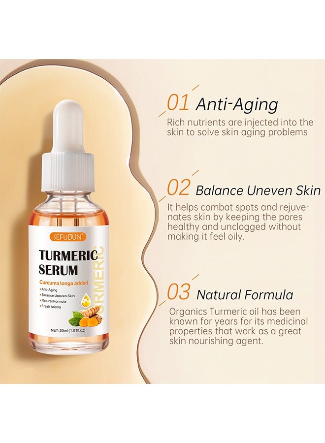 Sefudun Turmeric Serum,Suitable for Moisturize and Whiten Skin on Face and Remove Macula Anti Aging,Balance Uneven Skin,Natural Turmeric Serum 30ml - Image 2