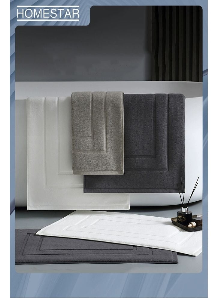 2PCS Extra Soft Absorbent Premium Bath Rug, Non Slip Comfortable Bath Mat, Carpet for Tub, Shower, Bath Room, Machine Washable, 50 cm X 80 cm Beige, Gray