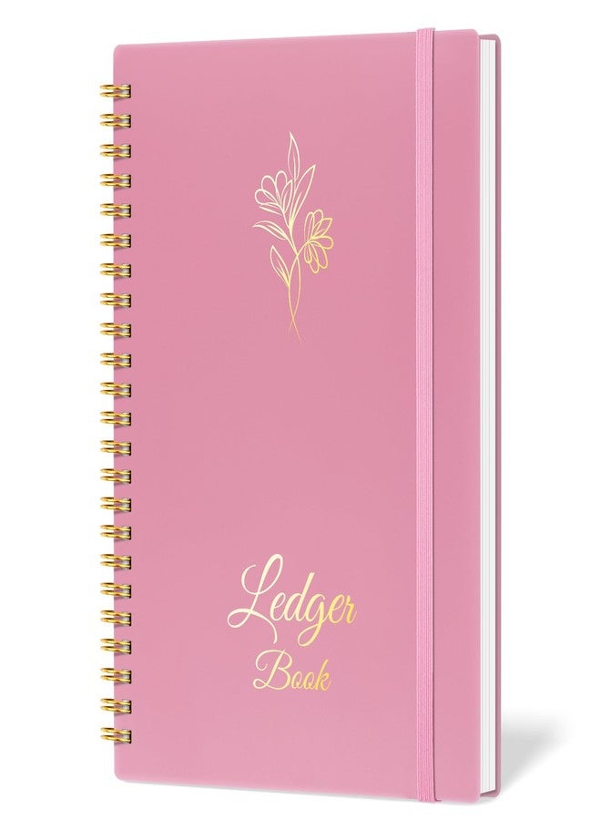 Blugool Accounting Ledger Book for Small Business Bookkeeping & Personal Use, Expense Tracker Notebook for Family Budget, Bookkeeping Record Book, Income and Expense Log Book - 8.4" x 6.1" (Pink) - Image 1