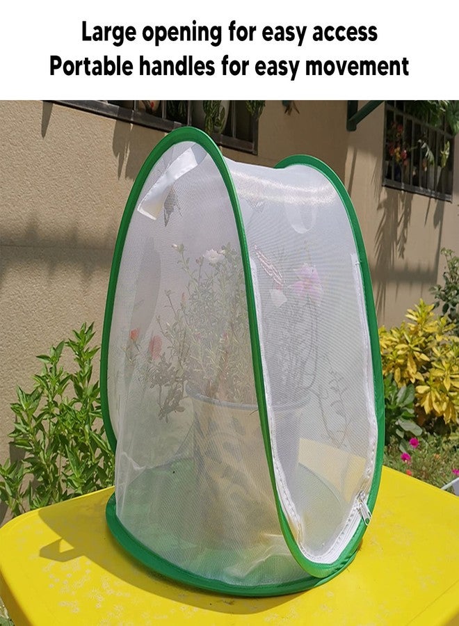 Kadimendium Butterfly Habitat Cage, Dense Mesh Foldable Mesh Cage Good Airflow Convenient Handle for Feeding - Image 5
