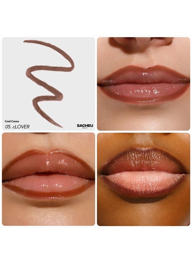 Sacheu - Lip Liner Stay-N - Peel Off Lip Liner Tattoo, Peel Off Lip Stain, Long Lasting Lip Stain Peel Off, Infused with Hyaluronic Acid & Vitamin E, For All Skin Types, Deep Bundle - Image 1