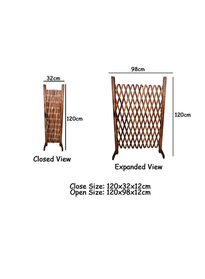 Generic FFD 120cm Brown Portable Expandable Wooden Garden Fence – Freestanding Wicker Trellis, Privacy Screen, Pet Gate for Indoor & Outdoor Use"  - Image 2
