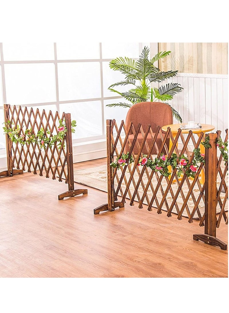 Generic FFD 120cm Brown Portable Expandable Wooden Garden Fence – Freestanding Wicker Trellis, Privacy Screen, Pet Gate for Indoor & Outdoor Use"  - Image 5