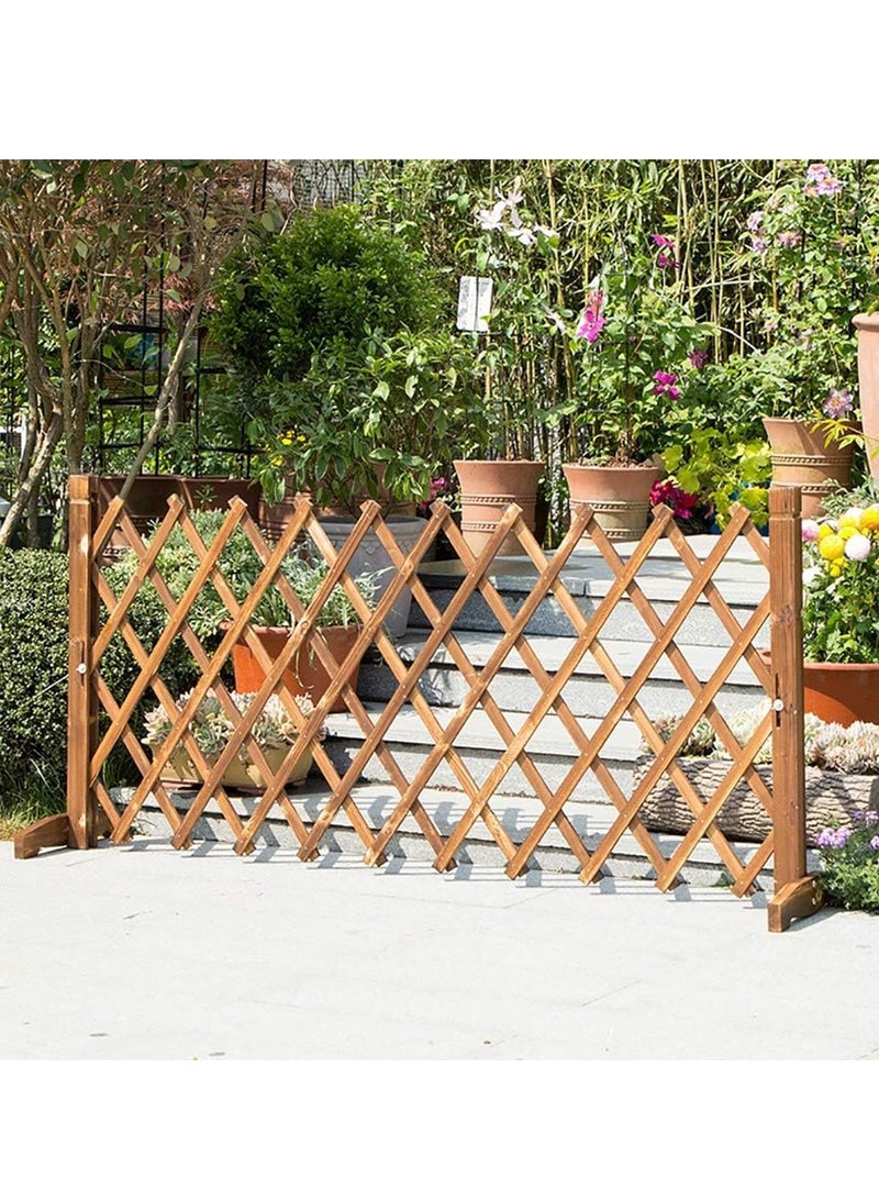 Generic FFD 120cm Brown Portable Expandable Wooden Garden Fence – Freestanding Wicker Trellis, Privacy Screen, Pet Gate for Indoor & Outdoor Use"  - Image 1