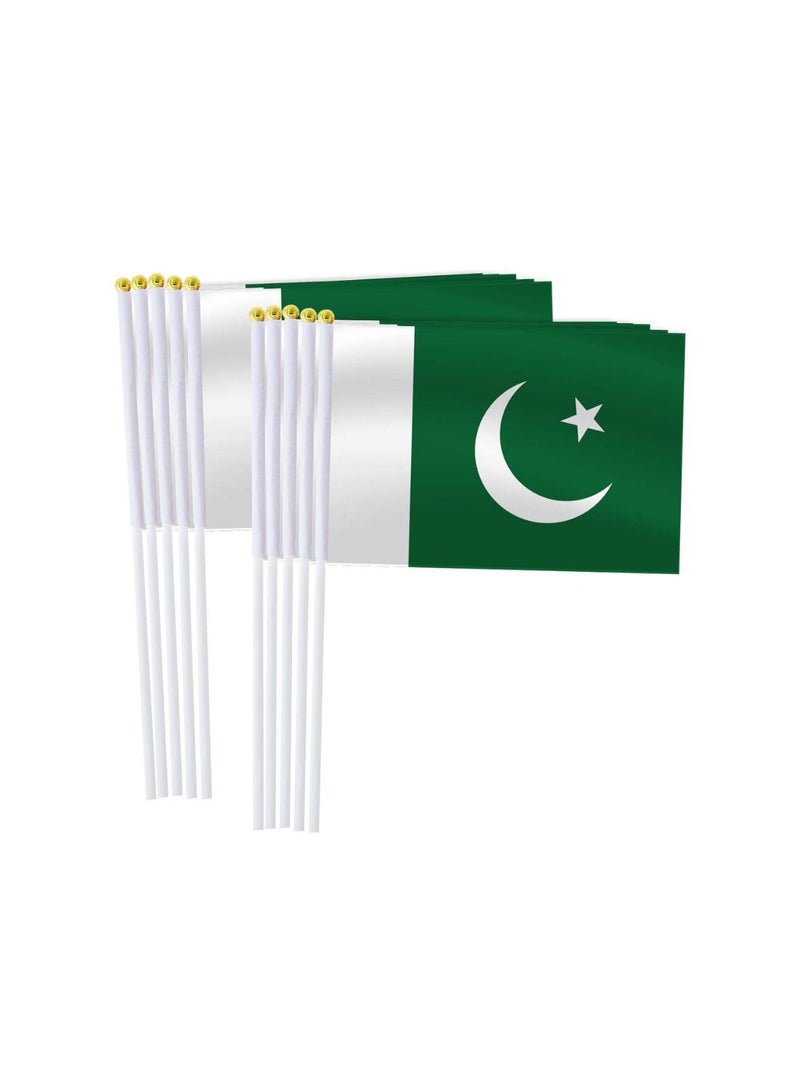 Generic Pakistan Independence Day Handheld Small Flag–Mini Pakistani Handheld Flags–Mini Flags for Kids and Adults–Great Souvenirs and Party Favors for Independence Day  - Image 1