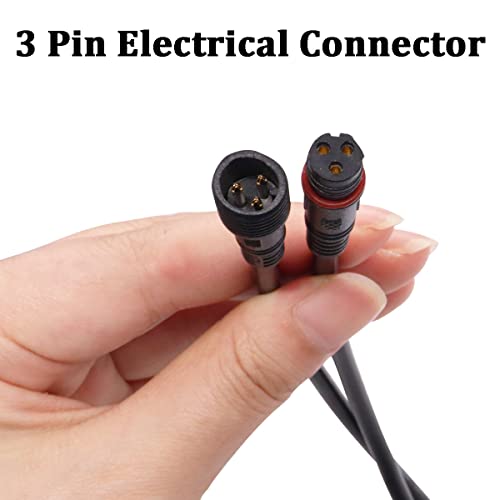 mxuteuk 6 Pairs 22AWG 3 Pin Electrical Connector,5.87in/15cm Wire Waterproof Male Female Connector,for LED Strip,Car,Truck,Boat - Image 4
