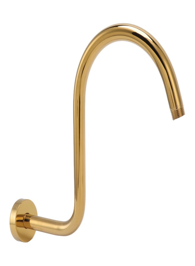 Stainless Steel S Shaped Raised Shower Arm and Flange NPT Brushed Gold Shower Head Extension Arm - Image 2