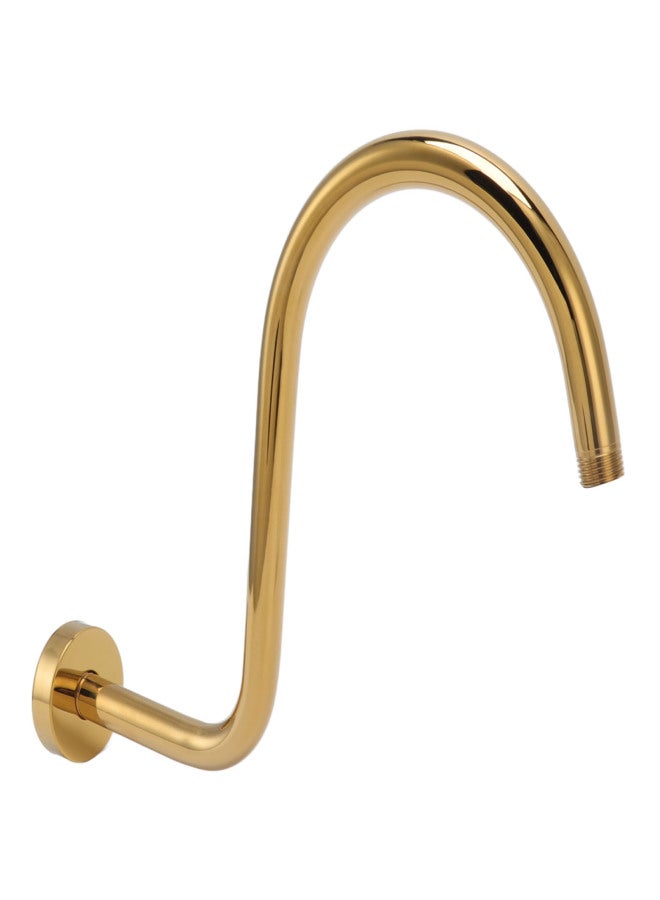 Stainless Steel S Shaped Raised Shower Arm and Flange NPT Brushed Gold Shower Head Extension Arm - Image 5