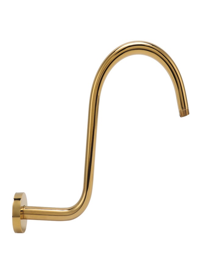 Stainless Steel S Shaped Raised Shower Arm and Flange NPT Brushed Gold Shower Head Extension Arm - Image 4