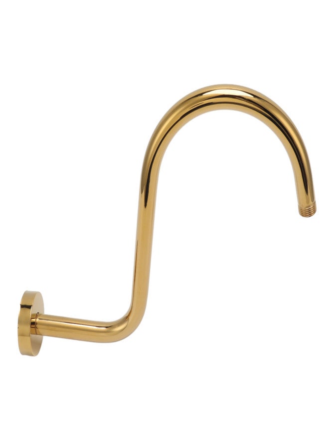 Stainless Steel S Shaped Raised Shower Arm and Flange NPT Brushed Gold Shower Head Extension Arm - Image 3