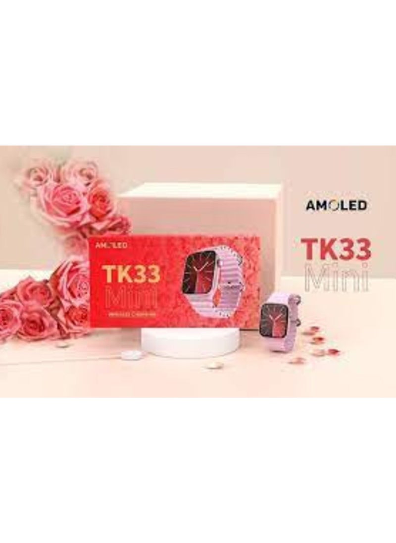ELTRAZONE TK33 AMOLED Mini Smartwatch – 1.3-inch Display, Wireless Charging, Fitness Tracker, Heart Rate Monitor, Stylish Design, Long Battery Life, Touchscreen for Men and Women (PINK) - Image 3