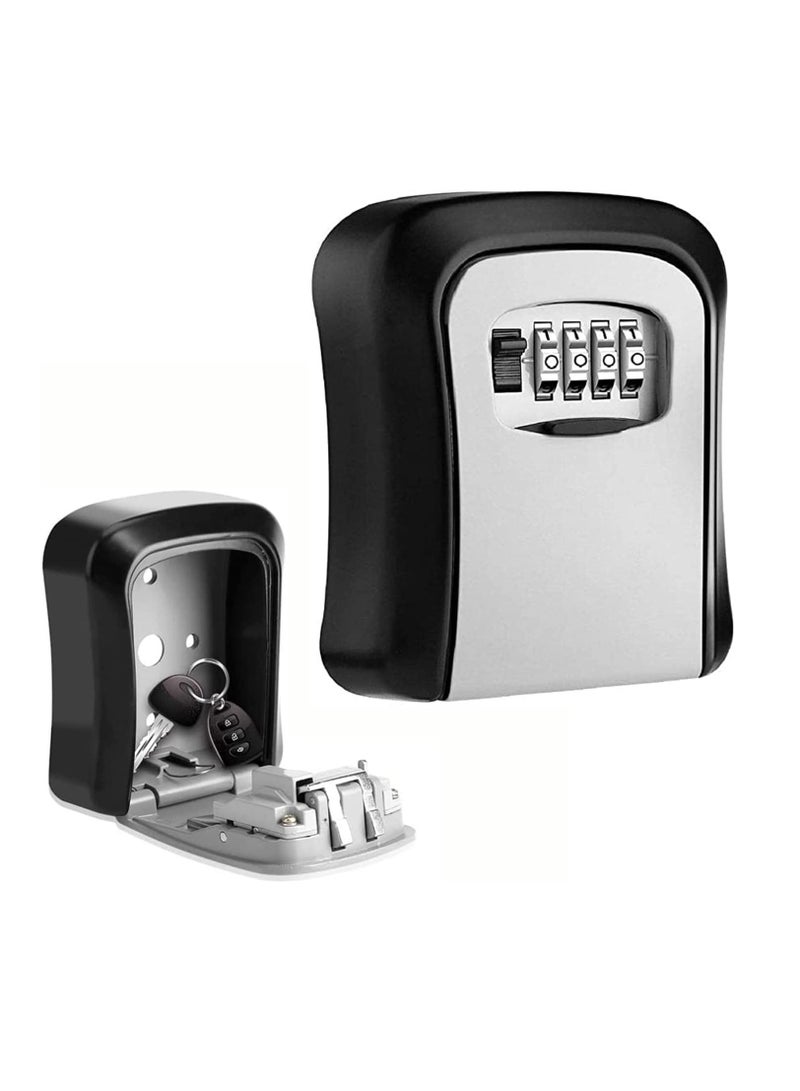 DUNISO Key Cabinets, Key Storage Safe Box, 4 Digits Combination Key Lock Box With Resettable Wall Mounted For Outdoor and Indoor Home Grey/Black (11*8.5*4cm)  - Image 2
