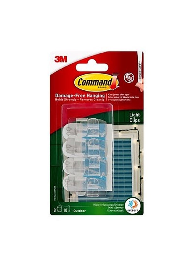 Command 16-Piece Solid Pattern Outdoor Light Clips with 20 Foam Strips Clear Small UU008996702 