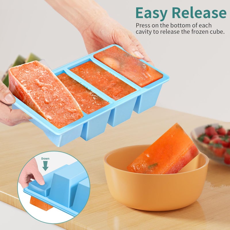 Ggow Silicone Freezer Tray For Soup Cube: Silicone Freezing Tray For Broth Sauce Storage - Freeze 125Ml 250Ml Souped Portion - Image 3