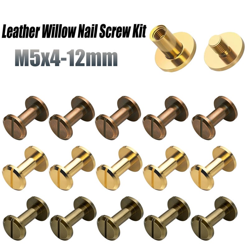 Rose Golden M5x12mm Chicago Rivet Screw Kit 30pcs For Leather Jewelry - Image 1