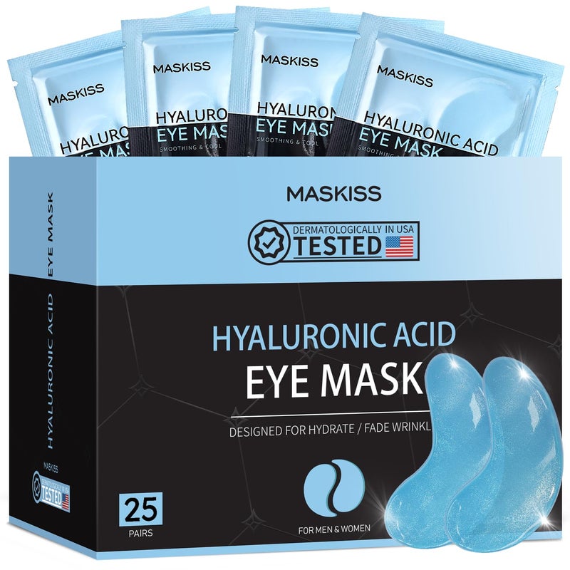 Under Eye Patches 25 Pairs Hyaluronic Acid Eye Masks for Dark Circles Puffy Eyes Undereye Bags Collagen Eye Patches for Wrinkles and Hydrate Eye Skincare Gift for Her