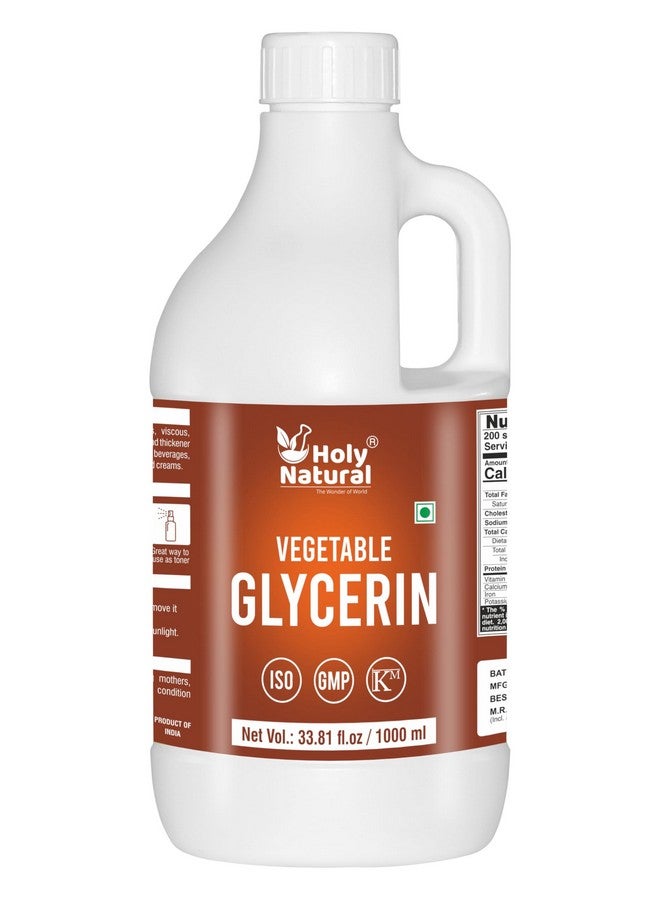 Holy Natural - The Wonder of World Holy Natural - The Wonder of World Vegetable Glycerin (1000ml), Non-GMO, Kosher, Food Grade/Cosmetic Grade, For Skin, Hair, Crafts, and Soap Base Oil. - Image 1