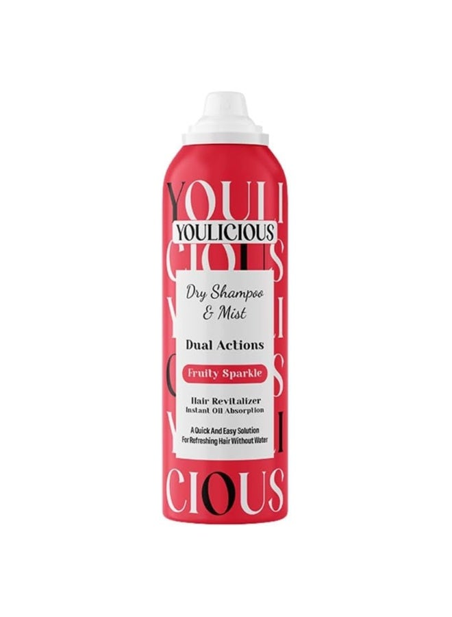 Youlicious Dry Shampoo & Mist Dual Action Fruity Sparkle - 200ML - Image 1
