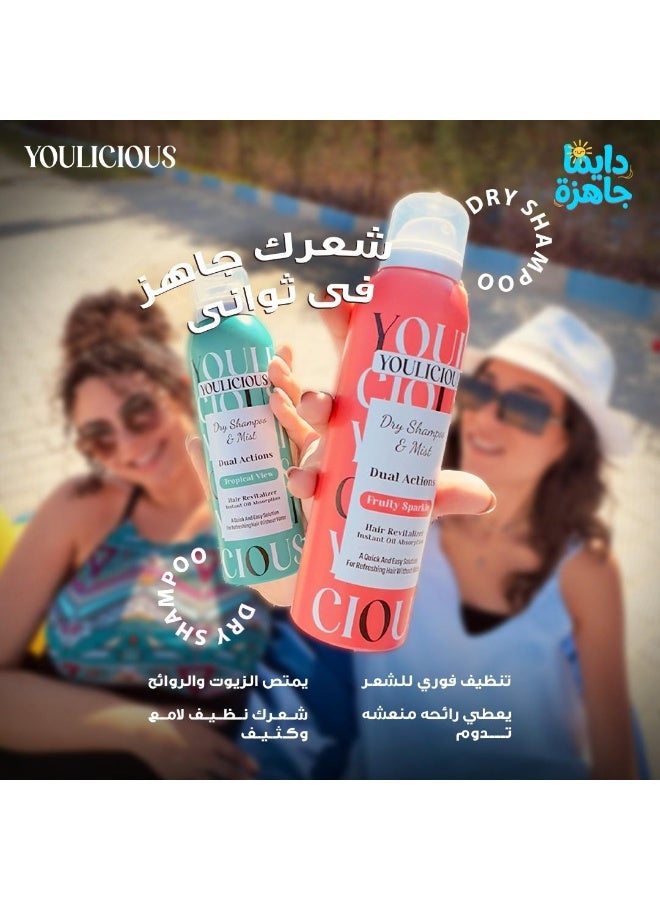 Youlicious Dry Shampoo & Mist Dual Action Fruity Sparkle - 200ML - Image 3