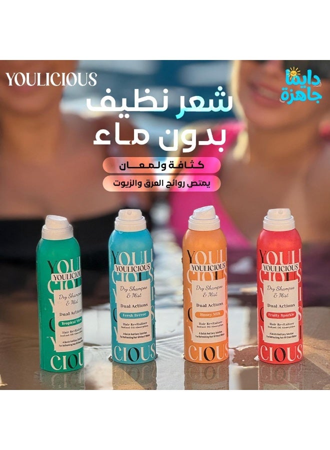 Youlicious Dry Shampoo & Mist Dual Action Fruity Sparkle - 200ML - Image 4