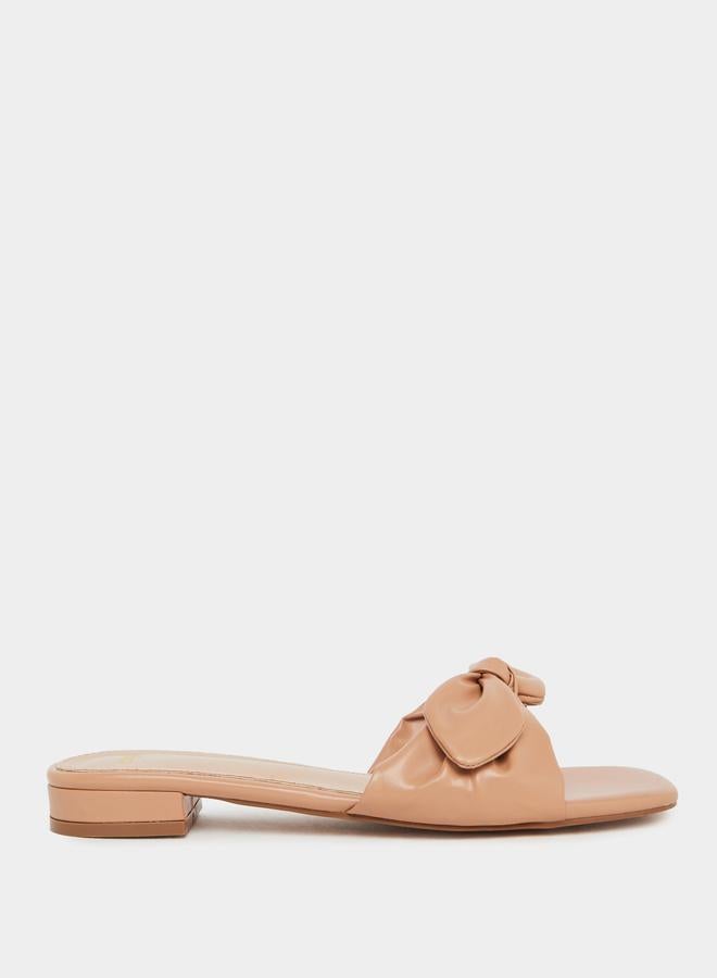 Styli Bow Accent Flat Sandals - Image 1