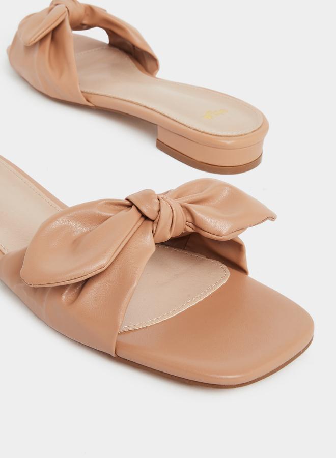 Styli Bow Accent Flat Sandals - Image 3