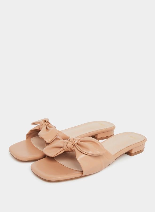 Styli Bow Accent Flat Sandals - Image 2