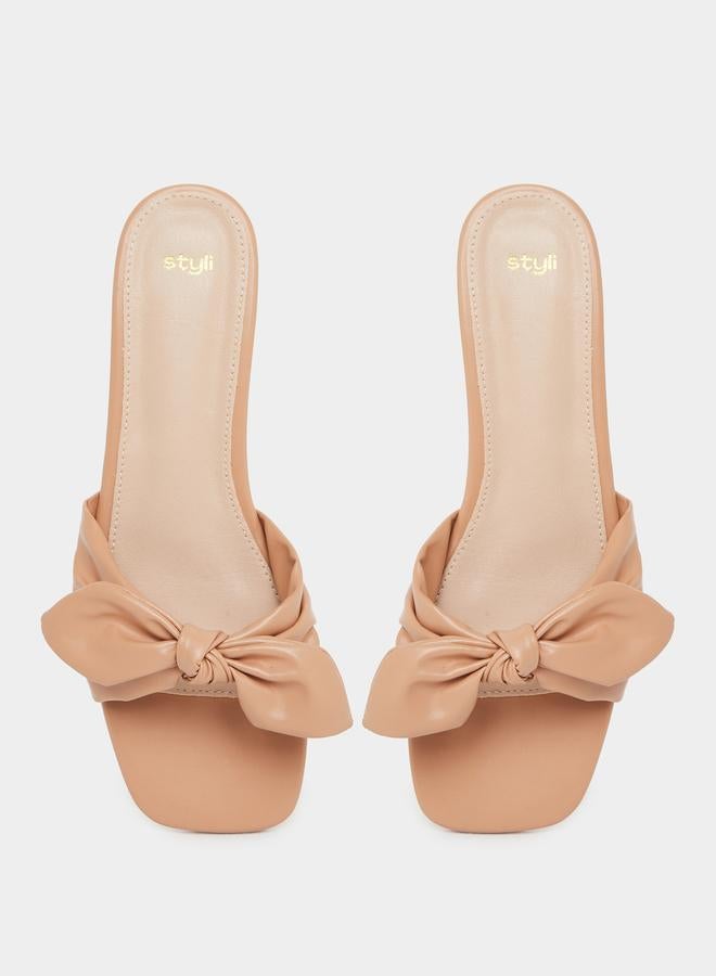 Styli Bow Accent Flat Sandals - Image 5