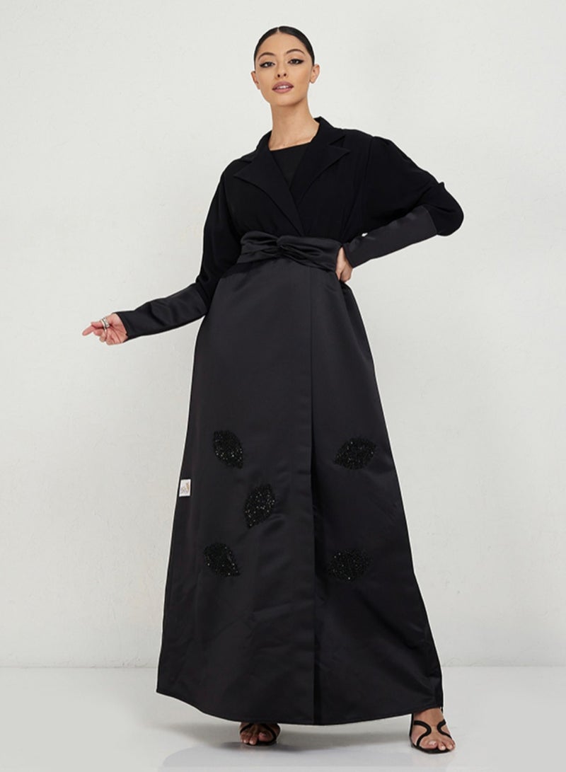 Rosette Abaya Black Bridal Queen - Image 1