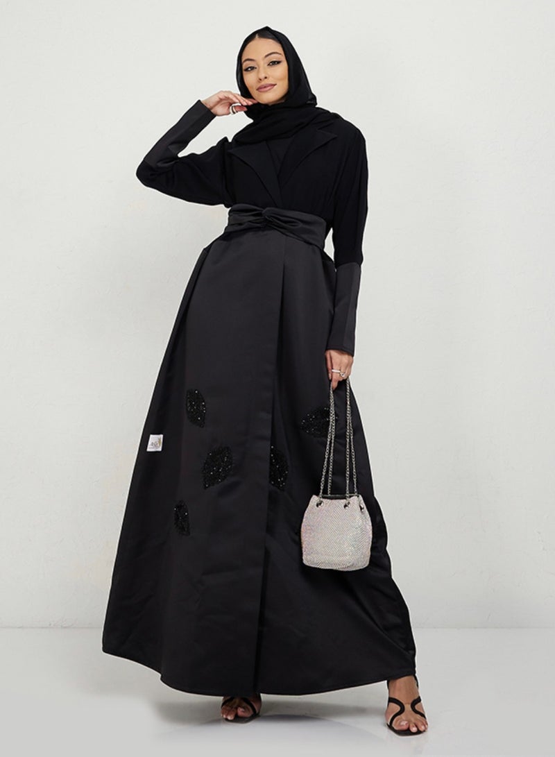 Rosette Abaya Black Bridal Queen - Image 4