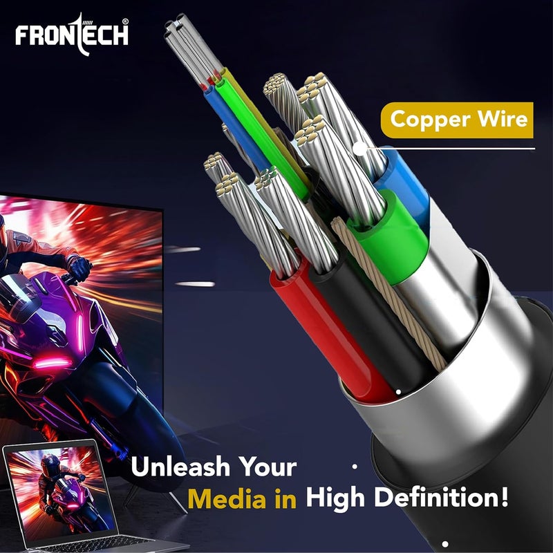 FRONTECH VGA Cable - 1.5M Length | Enhanced Signal Transmission for HD Audio/Video | Versatile Connectivity at Optimal Length | Universal Compatibility with VGA Devices - Image 3