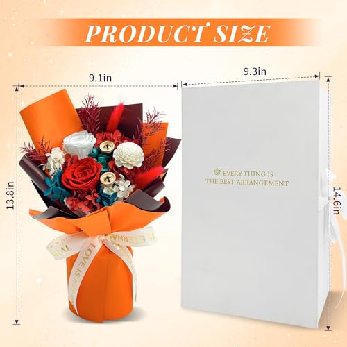 QOEAZY Flowers for Delivery, Preserved Flowers Bouquet with Gift Box, Rose Gifts for Women Mom Grandma - Image 3