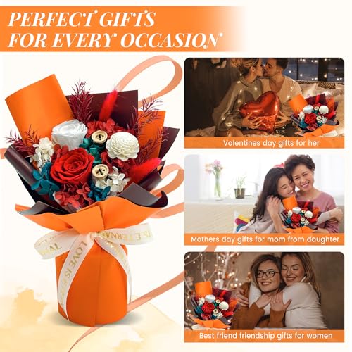 QOEAZY Flowers for Delivery, Preserved Flowers Bouquet with Gift Box, Rose Gifts for Women Mom Grandma - Image 5