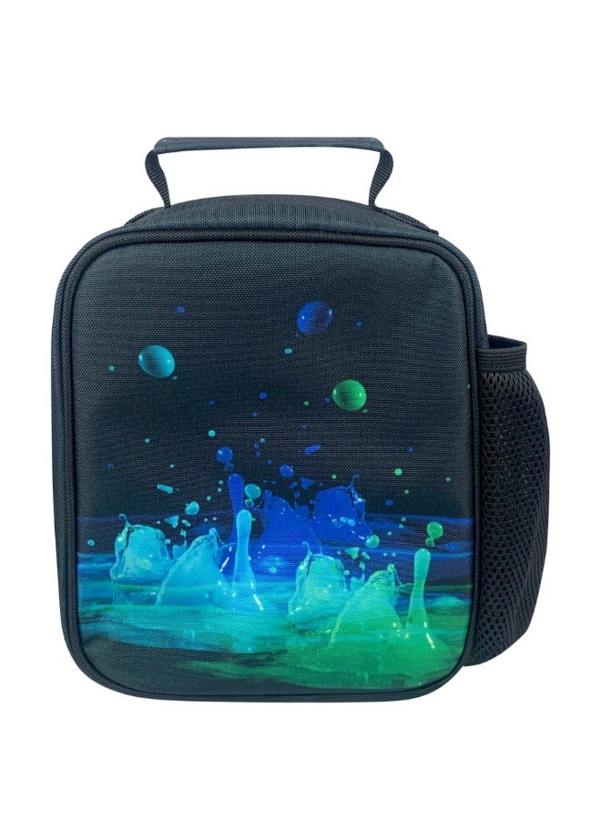 JUST HYPE Insulated Lunch Bag - Black 3D Droplets - Image 4