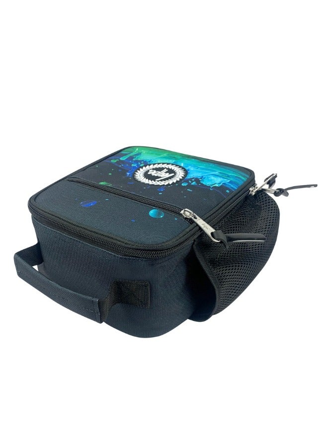JUST HYPE Insulated Lunch Bag - Black 3D Droplets - Image 5