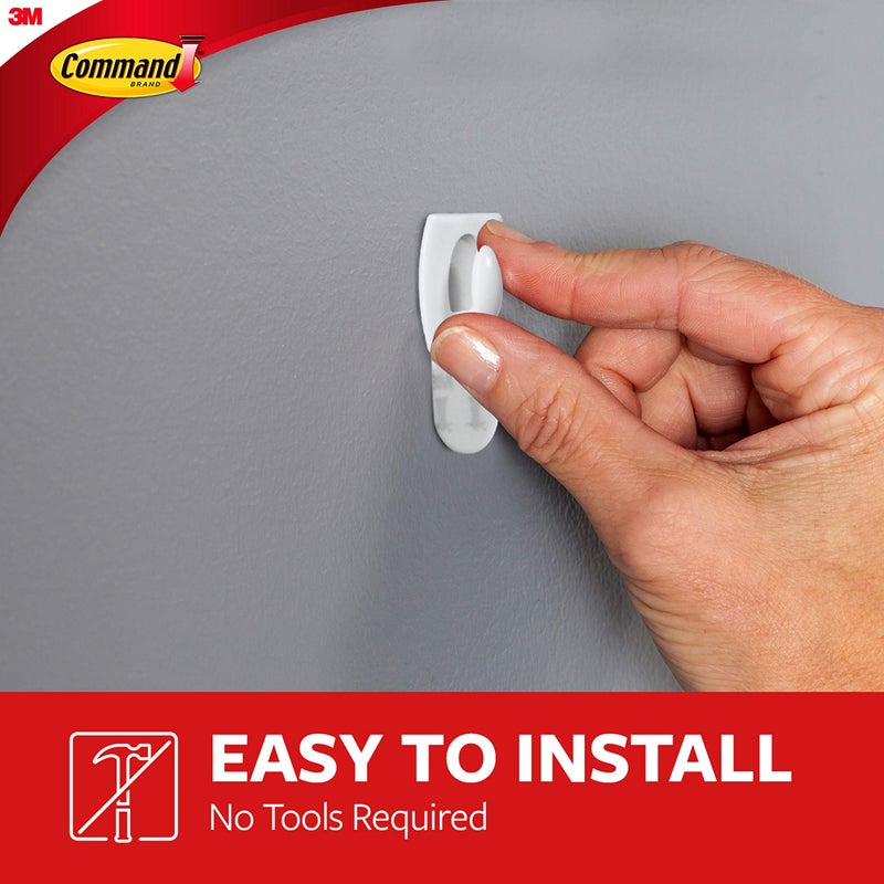 Command Command Mini Light Clips, Damage Free Hanging Light Clips with Adhesive Strips, No Tools Mini Wall Hooks for Hanging Decorations in Living Spaces, Six White Wall Hooks and Eight Command Strips - Image 4