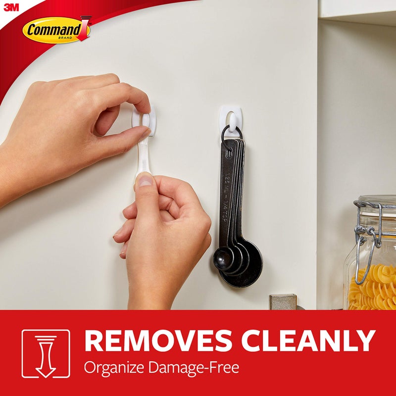 Command Command Mini Light Clips, Damage Free Hanging Light Clips with Adhesive Strips, No Tools Mini Wall Hooks for Hanging Decorations in Living Spaces, Six White Wall Hooks and Eight Command Strips - Image 5