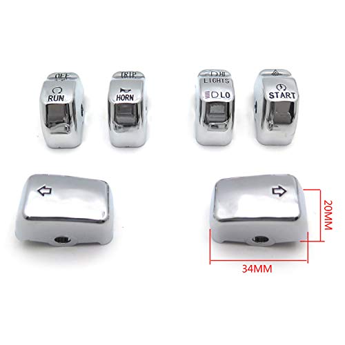 HK MOTO HONGK- Motorcycle Chrome Hand Controls Switch Button Covers Compatible with H-D 2011 Softail(except '11 FLSTSE) Heritage Softail Classic/Fat Boy/Fat Boy Lo/Softail Deluxe [B01BI85QGK] - Image 2