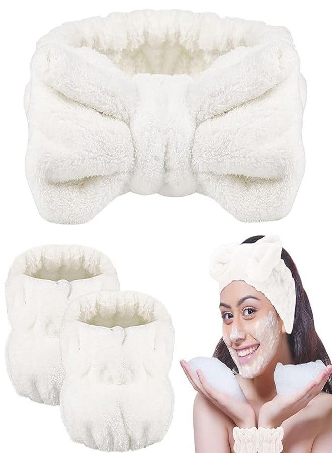 Hidak Spa Headband and Wrist Band Microfiber Skincare Makeup Headband and Wristband Set for Washing Face Facial Wristbands Wrist Wash Flannel Sweat Wrist Band. - Image 1