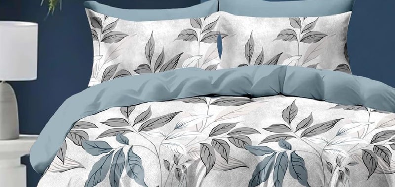 Laying Style™ Glace Cotton AC Comforter Set Double Bed King Size with Flat Double Bedsheet & 2 Pillow Covers, 4 Pieces Bedding Set | AC Quilt | AC Dohar (90 x 100 inch,) Multi - Image 5