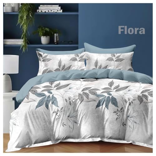 Laying Style™ Glace Cotton AC Comforter Set Double Bed King Size with Flat Double Bedsheet & 2 Pillow Covers, 4 Pieces Bedding Set | AC Quilt | AC Dohar (90 x 100 inch,) Multi - Image 1