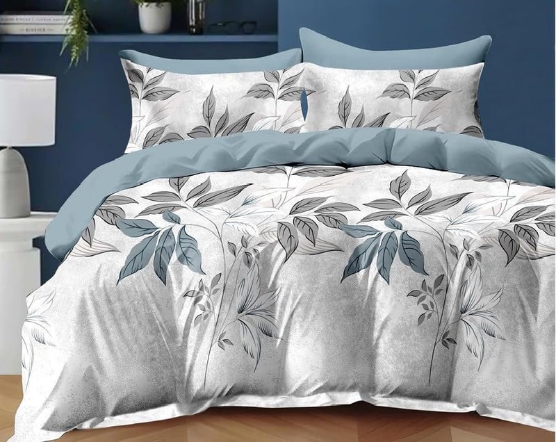 Laying Style™ Glace Cotton AC Comforter Set Double Bed King Size with Flat Double Bedsheet & 2 Pillow Covers, 4 Pieces Bedding Set | AC Quilt | AC Dohar (90 x 100 inch,) Multi - Image 2