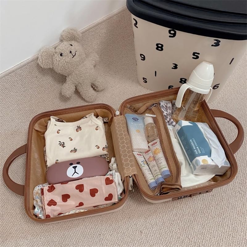 SUNBEET Portable Hard Shell Cosmetic Bag Travel Case, Small Travel Hand Luggage With Elastic Band, Mini Abs Carrying Makeup Case Suitcase (T-Rose-Gold), 5 Cms - Image 5