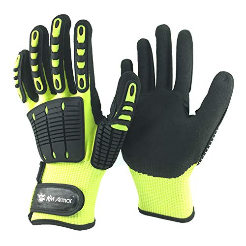 NMSafety Anti Vibration Oil-proof Cut Resistant Safety Work Glove, ANSI A5,Excellent Grip(Medium) - Image 1