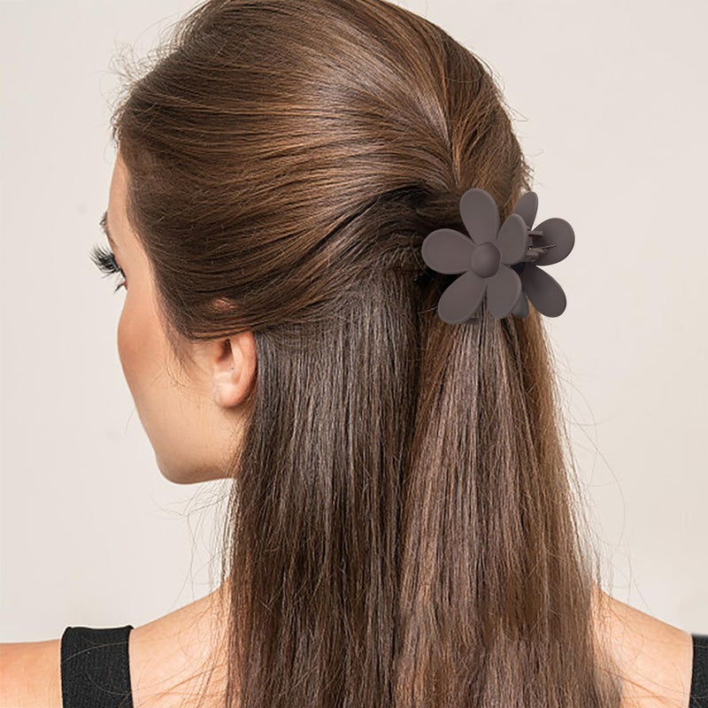 Sunolga 8PCS Hair Clips for Women, Flower Claw Clips for Thick Hair, Non-Slip Hair Accessories with Multi-Styles, Neutral Colors Hair Claw Clips and Variety Pack, Ideal for Girls - Image 4
