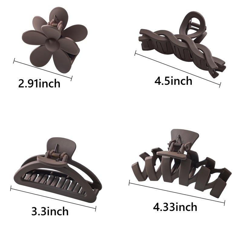 Sunolga 8PCS Hair Clips for Women, Flower Claw Clips for Thick Hair, Non-Slip Hair Accessories with Multi-Styles, Neutral Colors Hair Claw Clips and Variety Pack, Ideal for Girls - Image 2