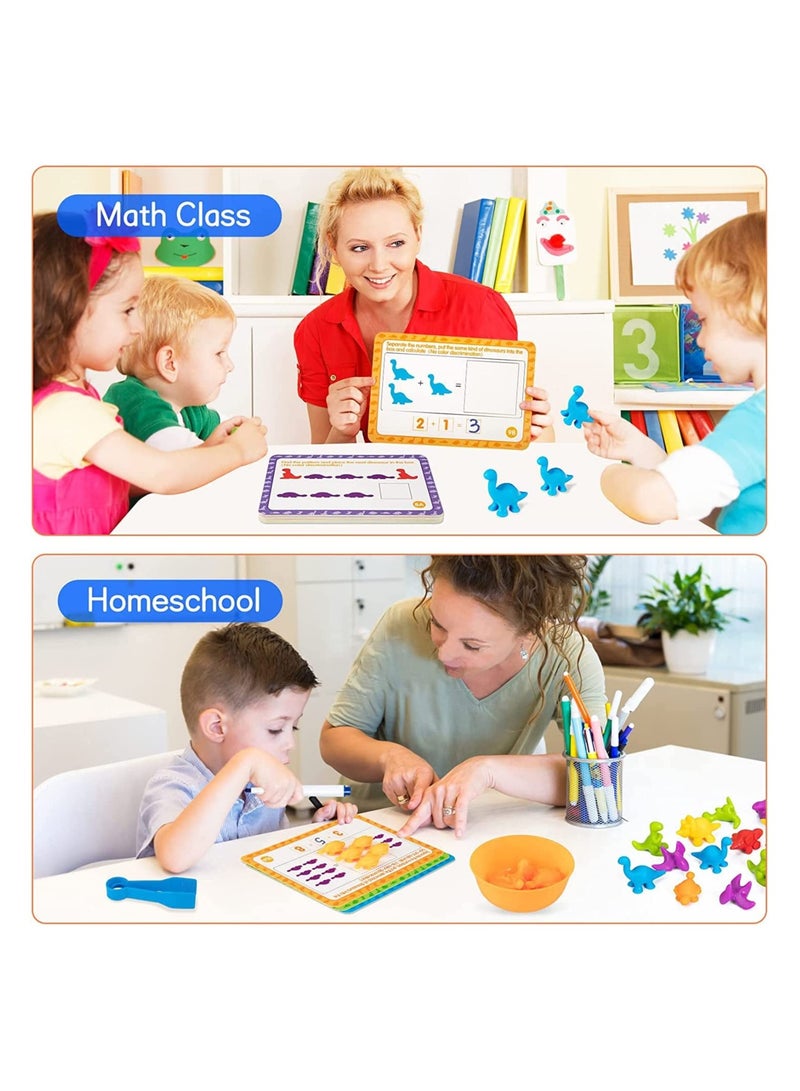Zikra Dinosaur Counting Game Montessori Sorting Toys Preschool Educational Activity Early Learning Toy Set Color Classification Game  Matching Dinosaurs Kit Educational Toys for 3 4 5 Years Old - Image 5